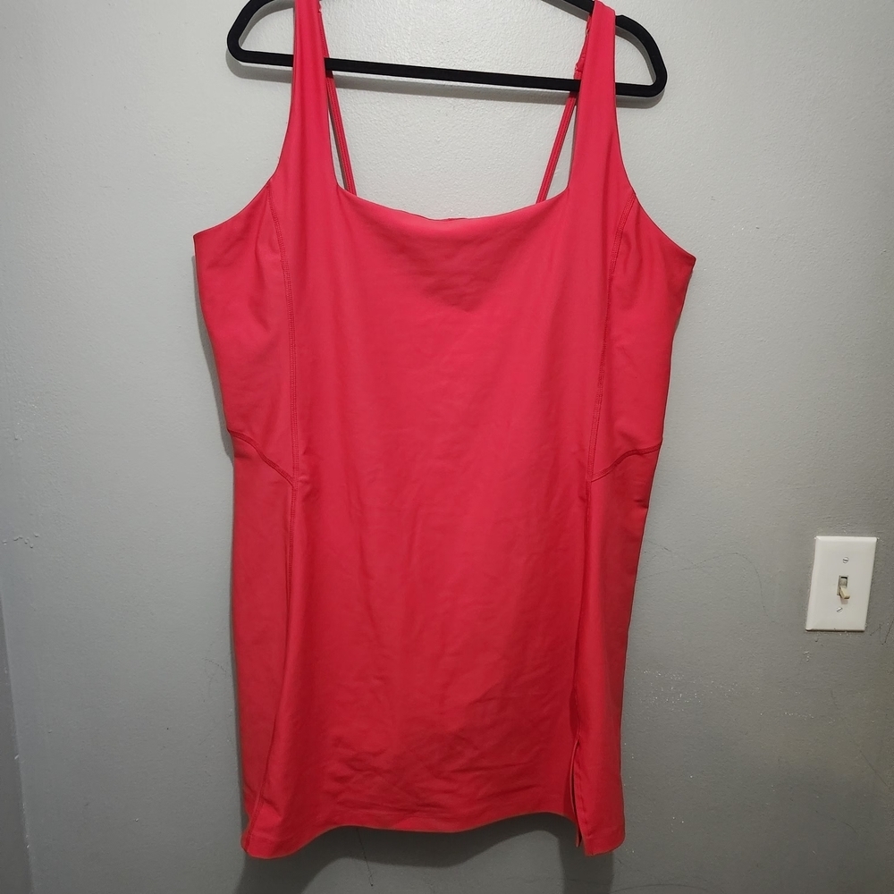 YPB Womens Tennis Athletic Mini Dress Size XXL Red With Bilt In Shorts